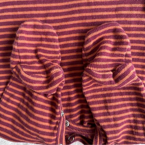 Kate Quinn | "Autumn Stripe" Skinny Rib Lapneck Footie | Size 3-6 Months - Picture 6 of 10